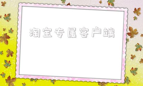 淘宝专属客户端淘宝专属客服在哪里